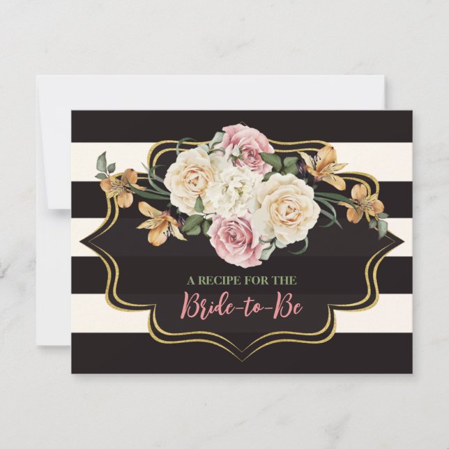 Carte de recette de Fête des mariées Florale d'or  (Devant)