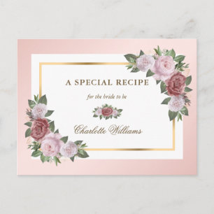 Carte de recette de Fête des mariées florale en or