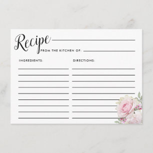 Carte de recette de Fête des mariées florale rose