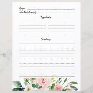 Carte de recette de Fête des mariées rose pâle