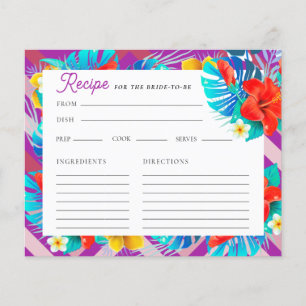 Carte de recette de Fête des mariées Tropical Summ