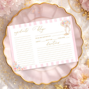 Carte de recette de fête prénuptiale Pétales et Pr