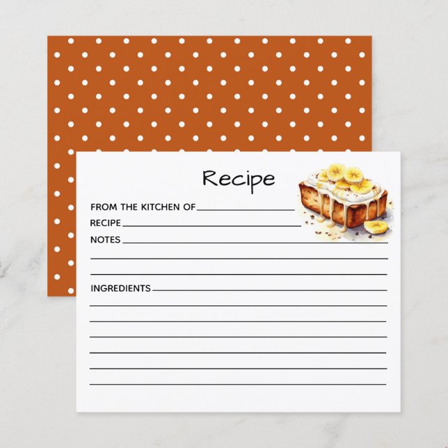 Carte de recette de gâteau (Devant / Derrière)