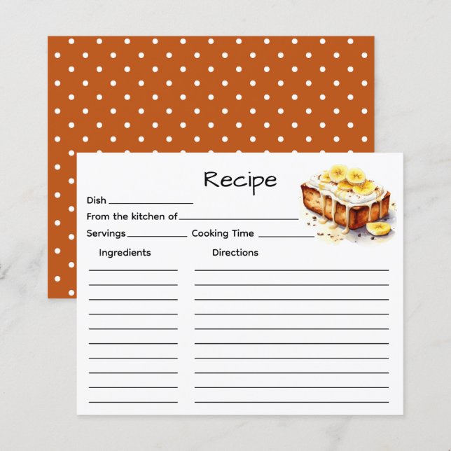 Carte de recette de gâteau (Devant / Derrière)