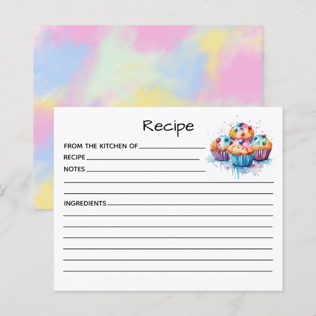 Carte de recette de gâteau (Devant / Derrière)