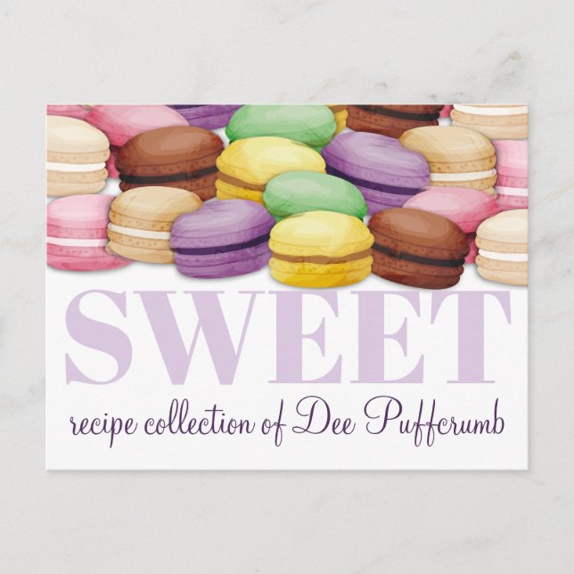 Carte de recette de gâteaux de gâteau de macaron m (Devant)