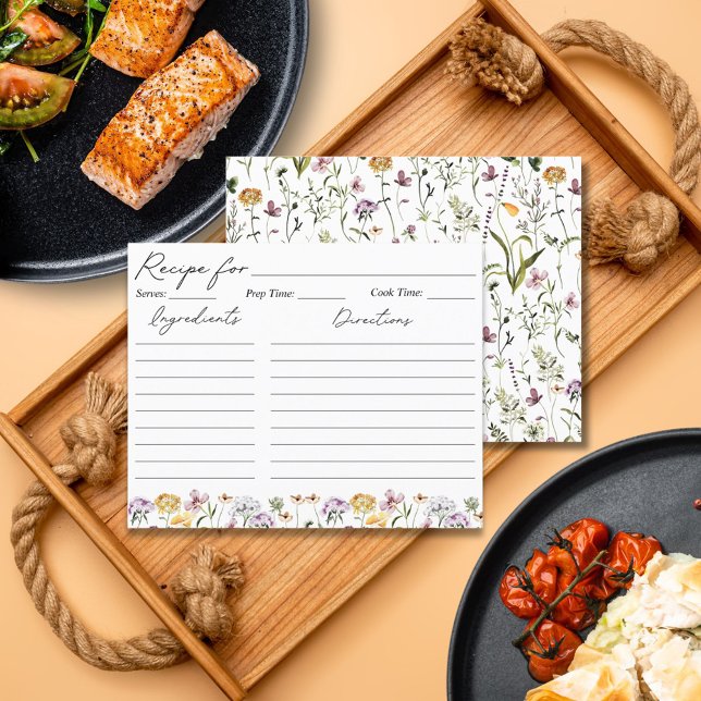 Carte de recette de jardin de fleurs sauvages à l' (In situ)