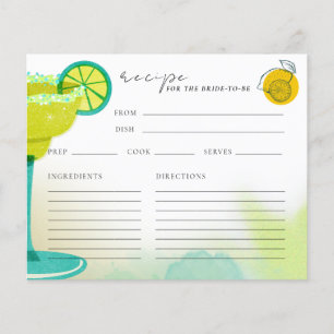 Carte de recette de jeu Margarita Lime Aquarelle n