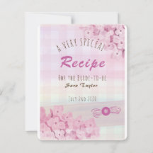 Carte de recette de la douche de l'apron rose flor