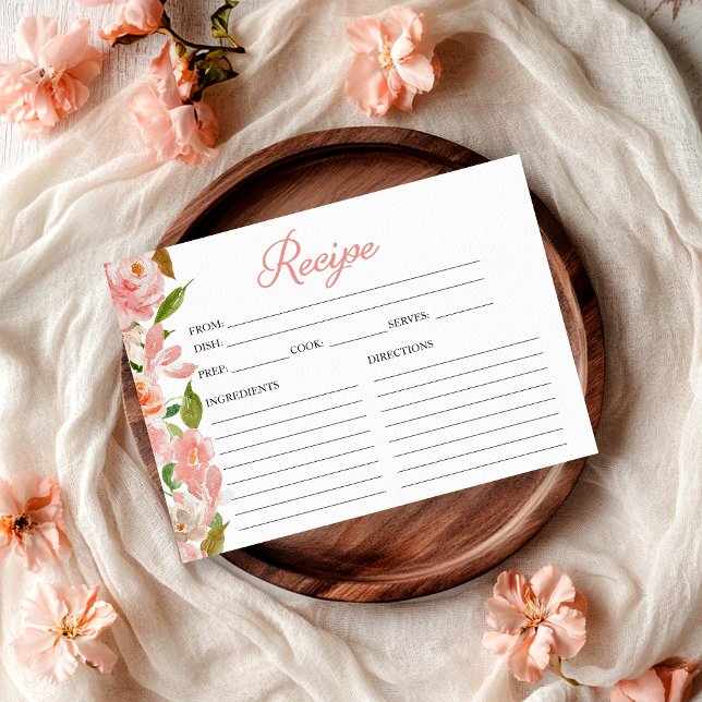Carte de recette de la douche de mariée florale ro (Créateur téléchargé)