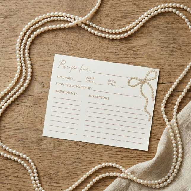 Carte de recette de la douche de mariée Nœud de Ru (Créateur téléchargé)