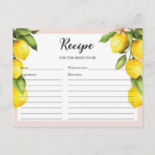 Carte de recette de la douche nuptiale Citrus citr