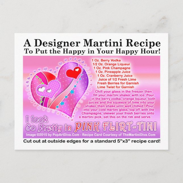 Carte de recette de la Martini Saint-Valentin Pink (Devant)