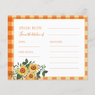 Carte de recette de la nuptiale de tournesol en bo