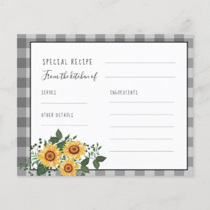 Carte de recette de la nuptiale de tournesol en bo
