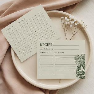 Carte de recette de mariage à dessin fait main Fra
