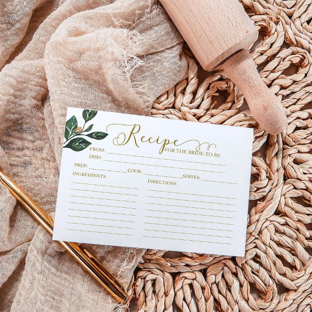 Carte de recette de mariage automnal Fleurs de pêc (Créateur téléchargé)
