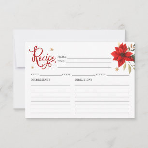 Carte de recette de mariage avec poinsettia de Noë