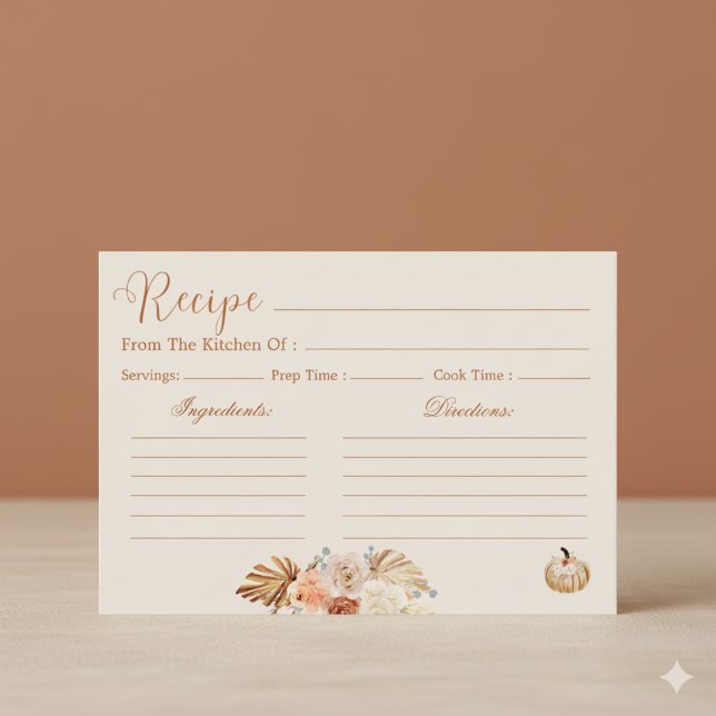 Carte de recette de mariage en terre cuite rustiqu (Créateur téléchargé)