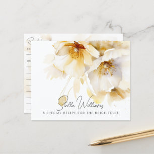 Carte de recette de mariage Fleur d'Or Blanc