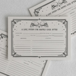 Carte de recette de mariage gothique Halloween