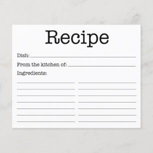 Carte de recette de mariage moderne