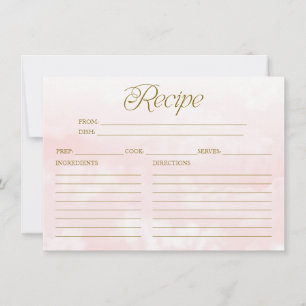 Carte de recette de mariage moderne rose gold Clou