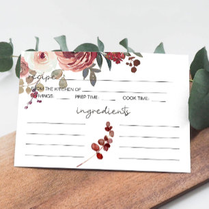Carte de recette de Mariage Rose rouge flou