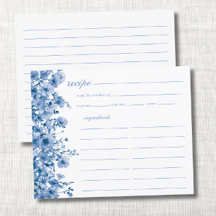 Carte de recette de mariage Something Blue Wildflo