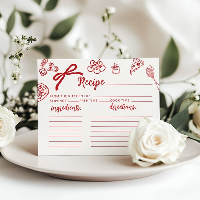 Carte de recette de mariage sur le thème italien C (Créateur téléchargé)