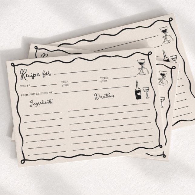 Carte de recette de mariage That's Amore noire (Créateur téléchargé)