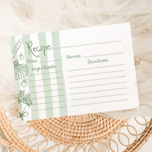 Carte de recette de mariage vert sauge Fresh Off t