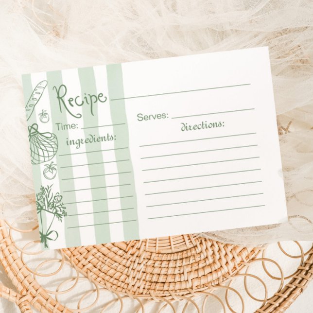 Carte de recette de mariage vert sauge Fresh Off t (Créateur téléchargé)