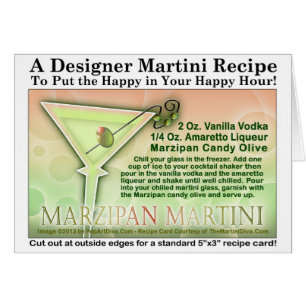 Carte de recette de Martini à la pâte d'amandes