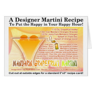 Carte de recette de Martini au pamplemoussier et m