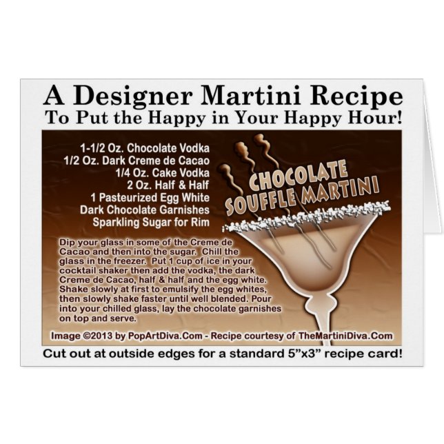 Carte de recette de Martini au soufflé au chocolat (Devant horizontal)