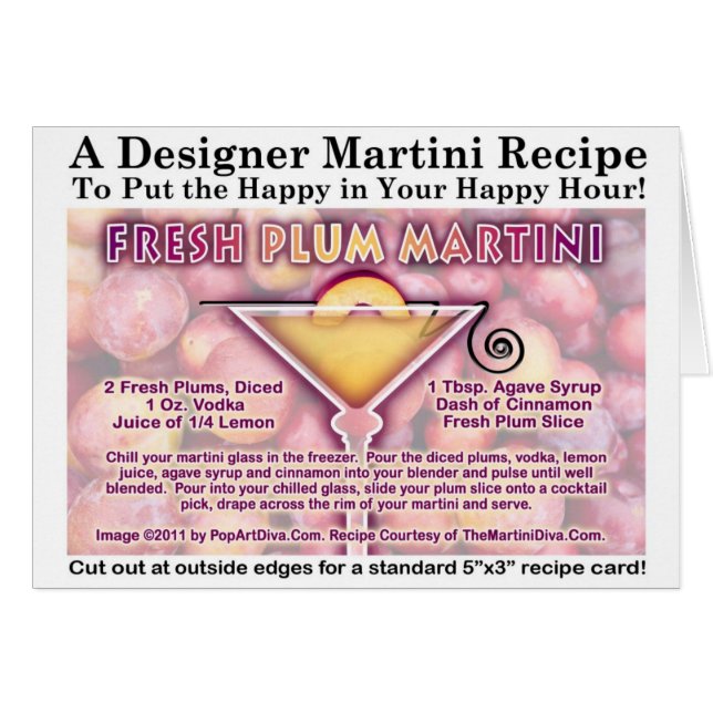 Carte de recette de Martini aux prunes fraîches (Devant horizontal)