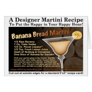 Carte de recette de Martini de cake à la banane