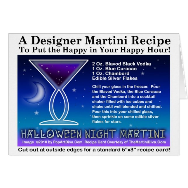 Carte de recette de Martini de la Nuit d'Halloween (Devant horizontal)