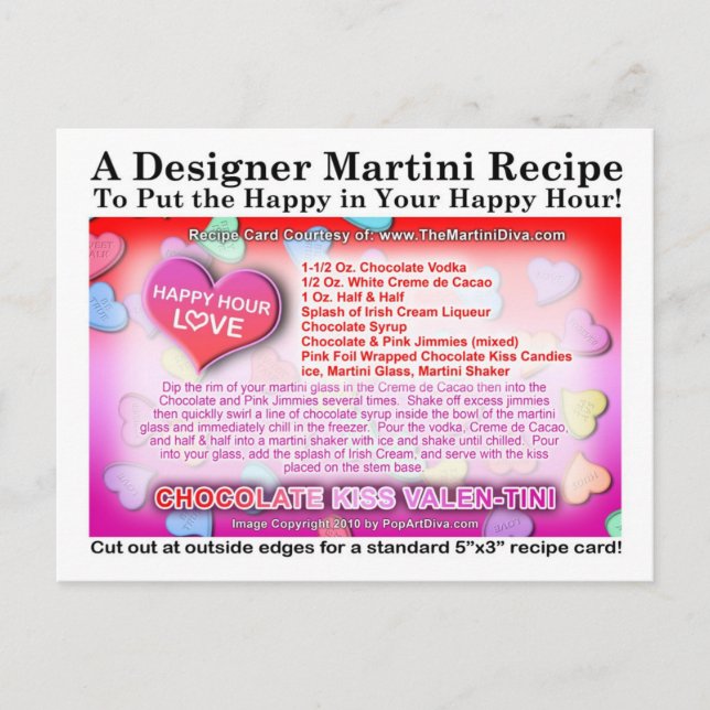 Carte de recette de Martini de la Saint-Valentin a (Devant)