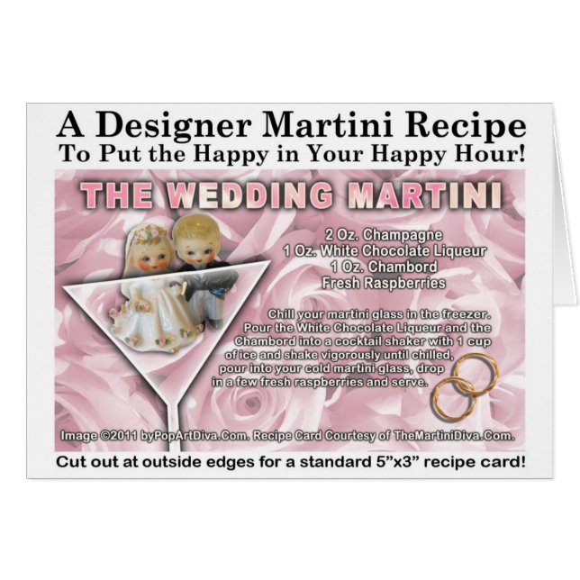 Carte de recette de Martini de mariage (Devant horizontal)