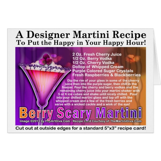 Carte de recette de Martini d'Halloween Berry Scar (Devant horizontal)