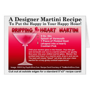 Carte de recette de Martini Halloween Cœur qui dég