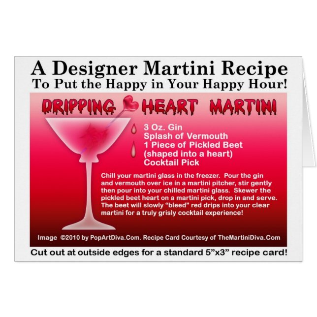 Carte de recette de Martini Halloween Cœur qui dég (Devant horizontal)