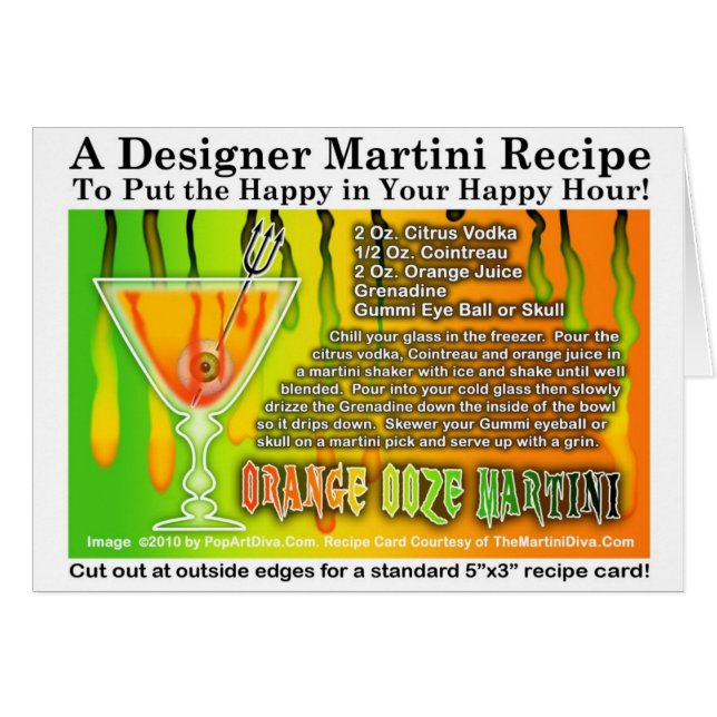 Carte de recette de Martini Halloween Orange Ooze (Devant horizontal)