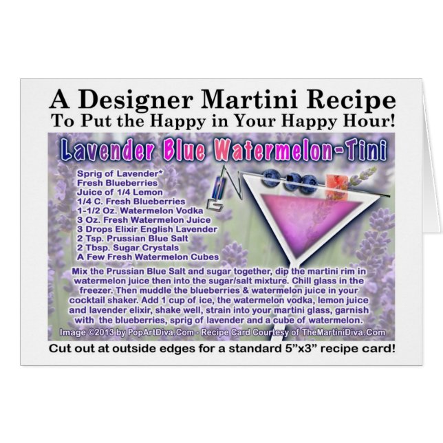 Carte de recette de Martini Lavande Bleu Pastèque (Devant horizontal)