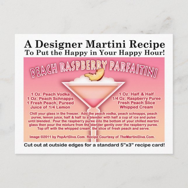 Carte de recette de Martini Parfait aux Pêches et  (Devant)