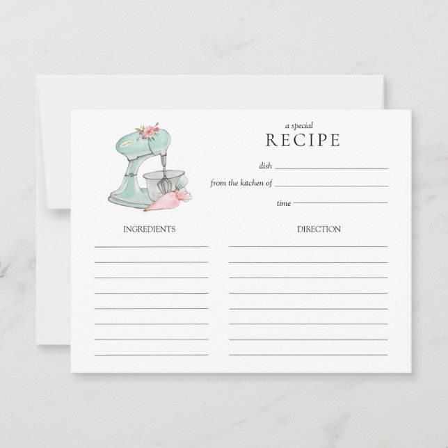 Carte de recette de mélangeur à gâteau Rétro Aquar (Devant)