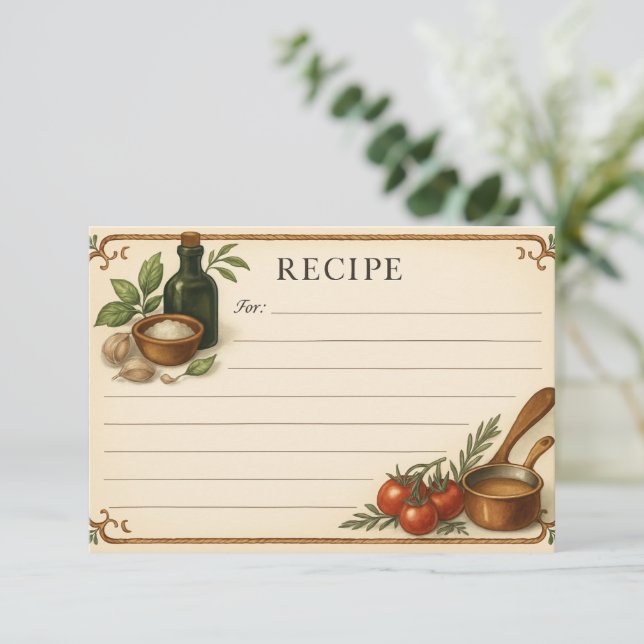 Carte de recette de mijotage en Sicile (Debout devant)