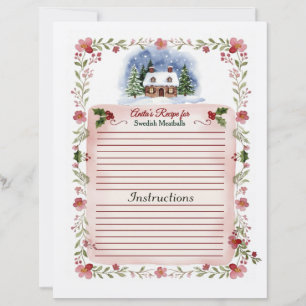 Carte de recette de Noël à l'aquarelle cosy - Édit